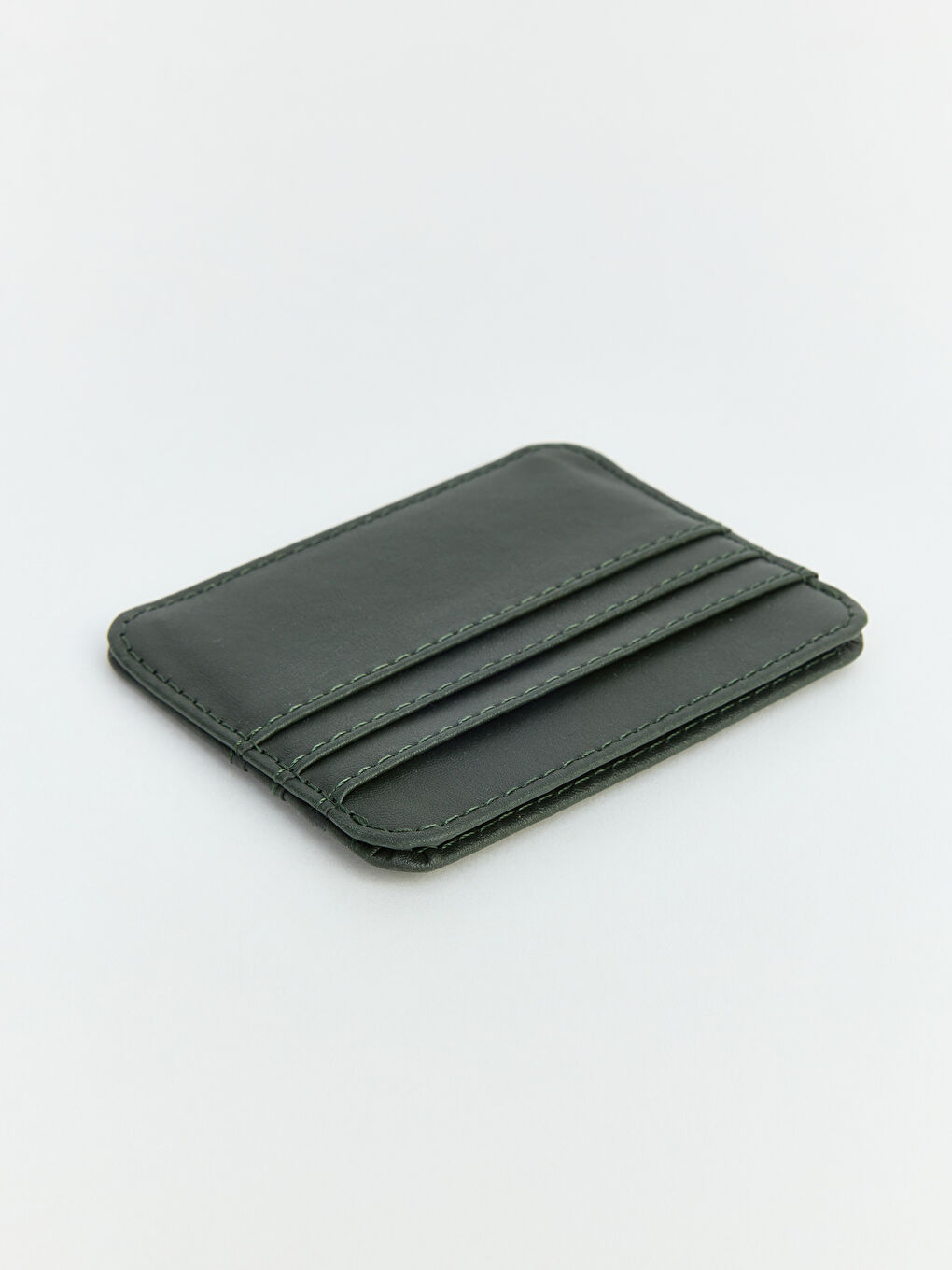 Haki Deri Görünümlü Erkek Kartlık