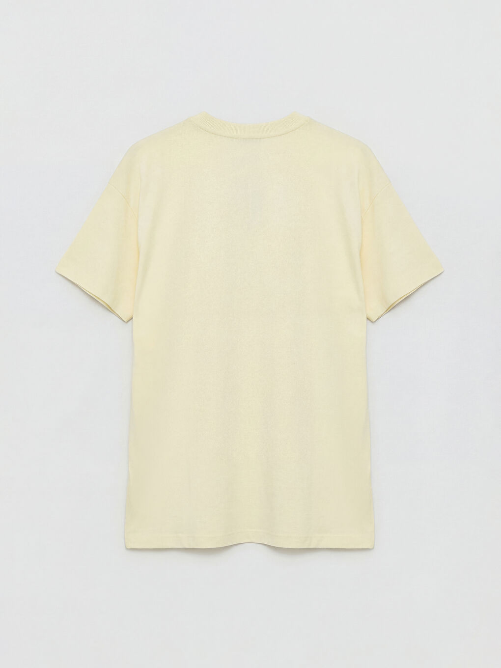 Sarı Bisiklet Yaka Baskılı Kadın Tişört-1