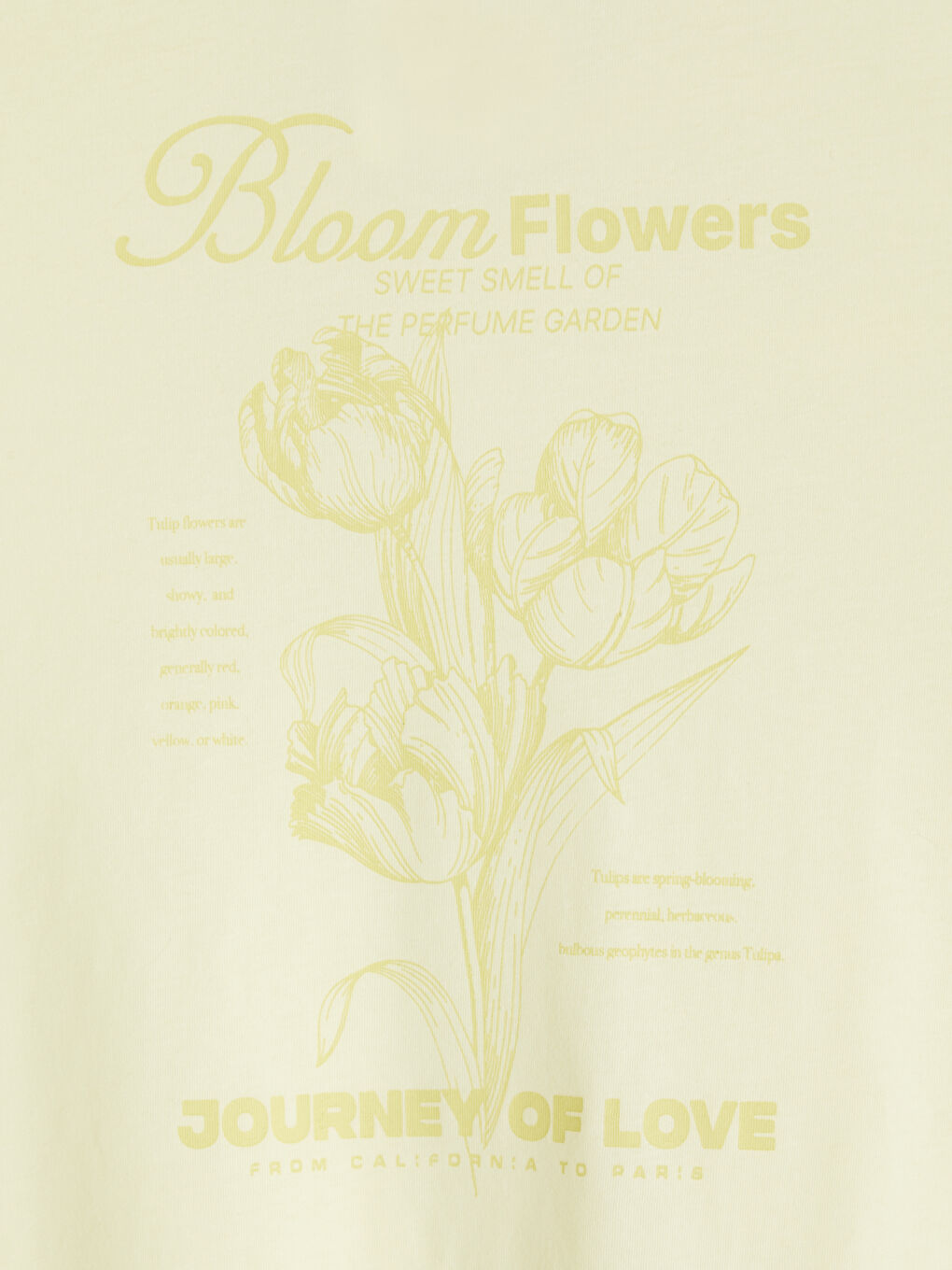 Sarı Bisiklet Yaka Baskılı Kadın Tişört-2