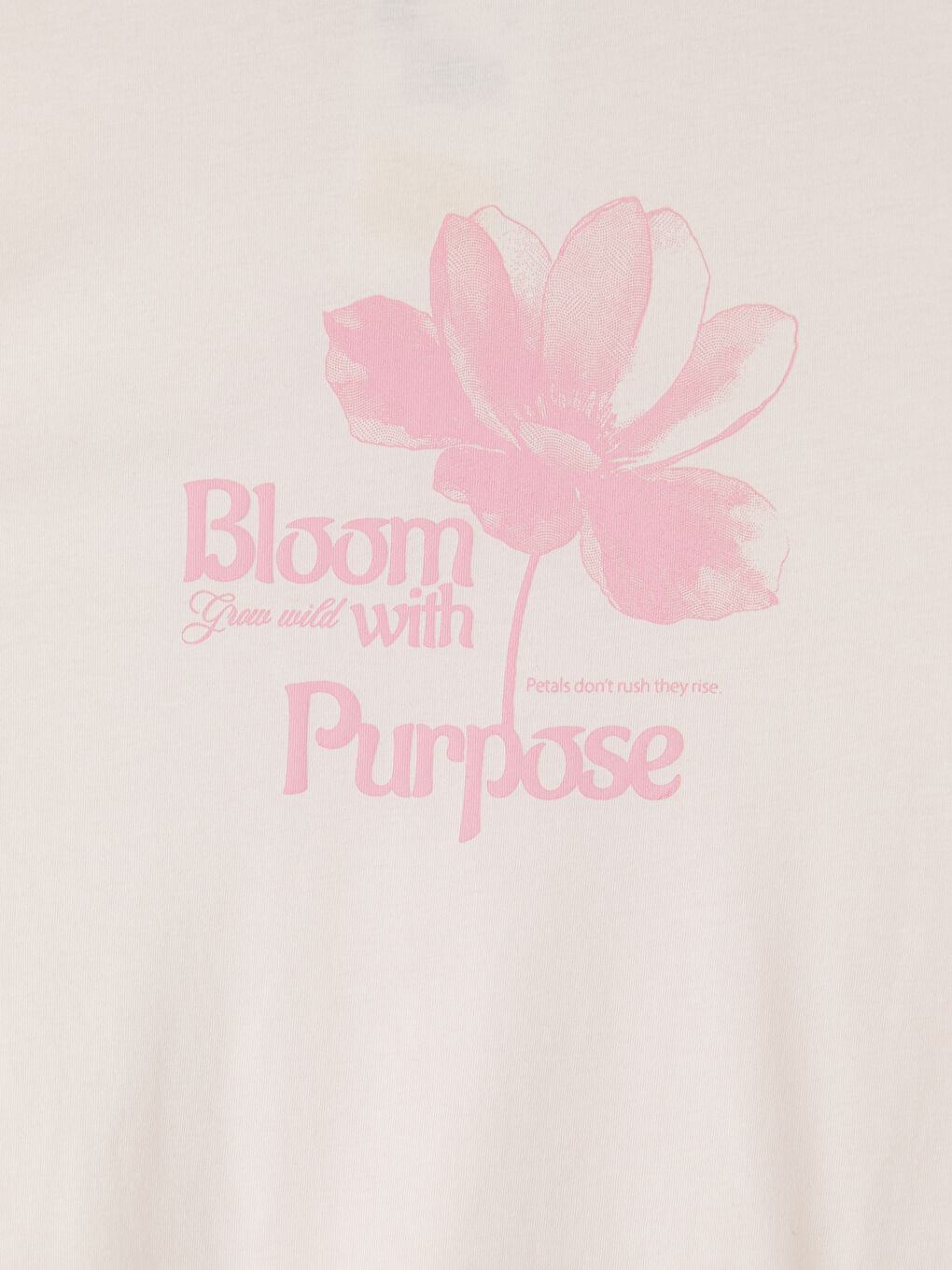 Pembe Bisiklet Yaka Baskılı Kadın Tişört-2