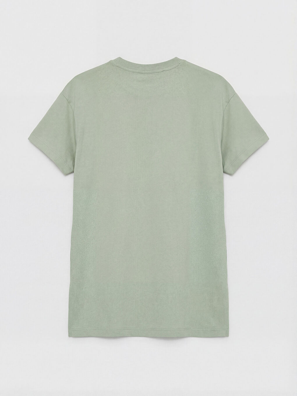 Yeşil Bisiklet Yaka Baskılı Kadın Tişört-1