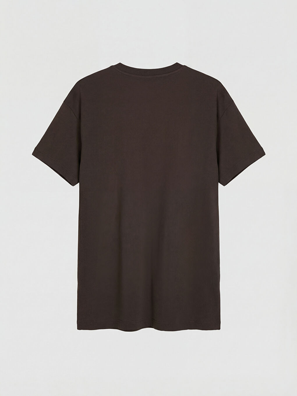 Kahverengi Bisiklet Yaka Baskılı Kadın Tişört-1