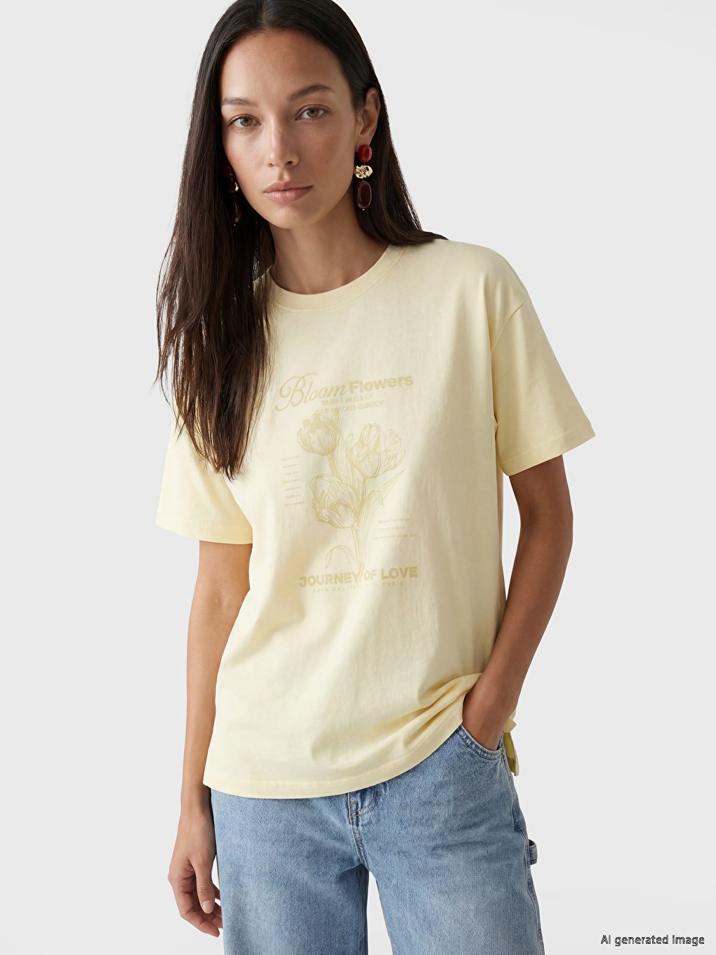 Crew Neck Printed Women's T-Shirt