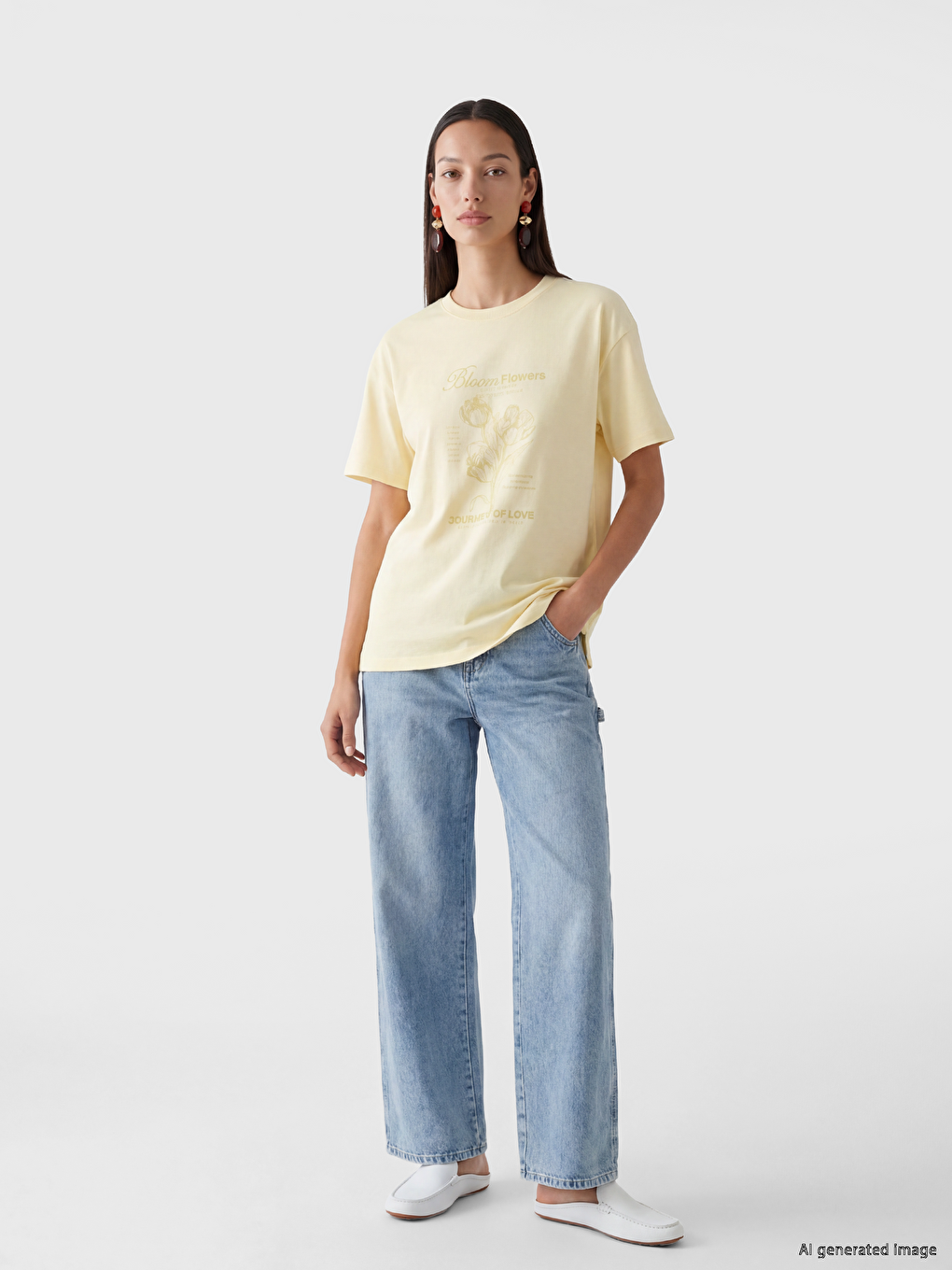 Crew Neck Printed Women's T-Shirt-1