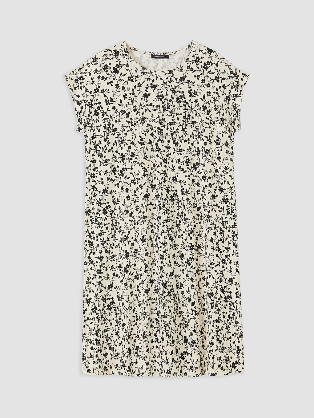 Crew Neck Patterned A-line Dress-4