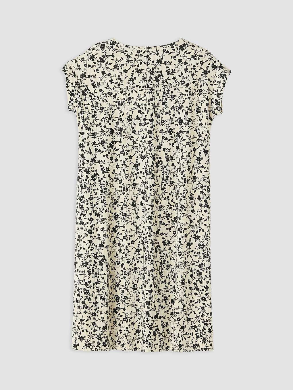 Crew Neck Patterned A-line Dress-5