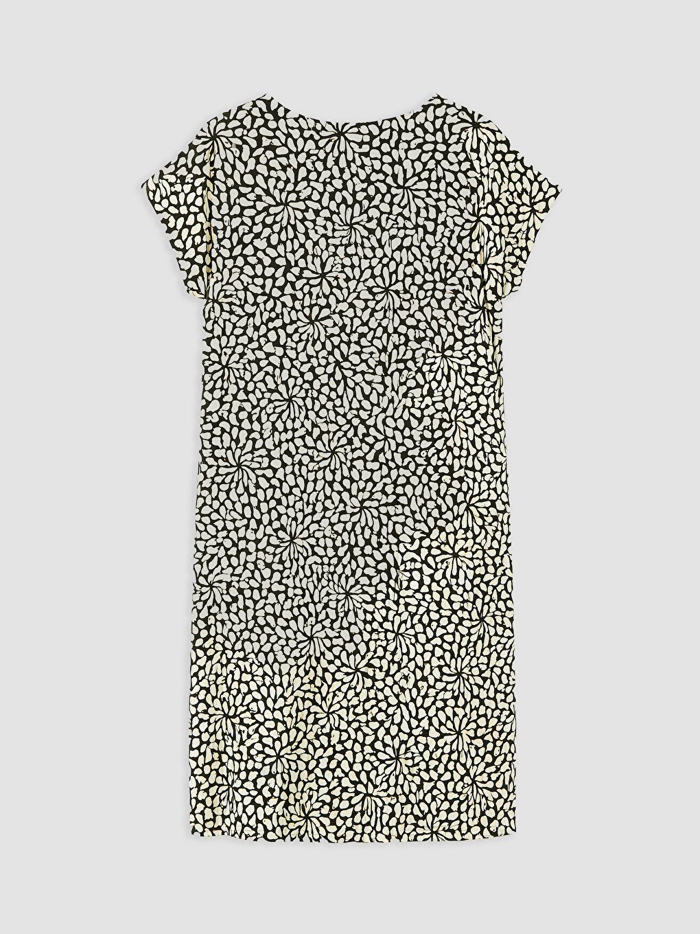 Crew Neck Patterned A-line Dress-5