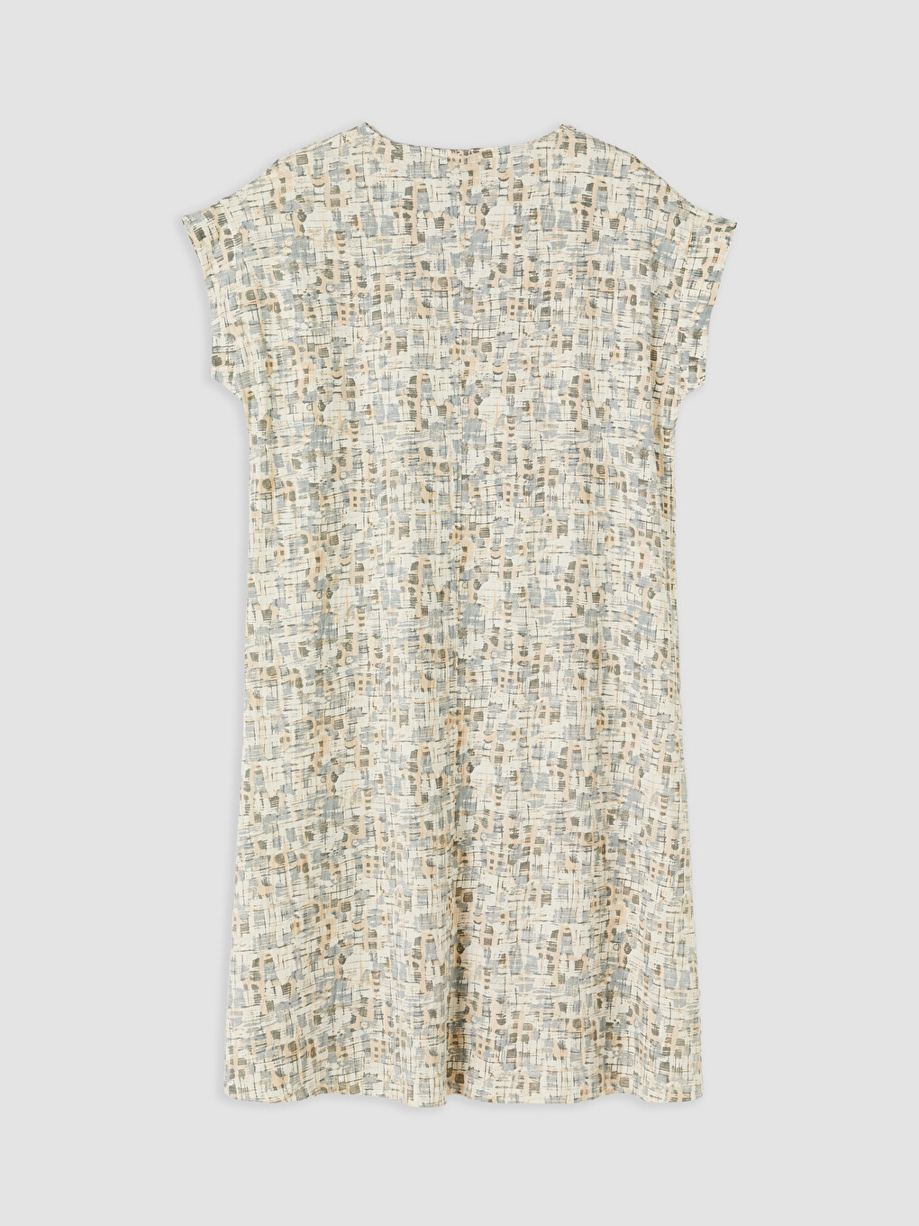 Crew Neck Patterned A-line Dress-5