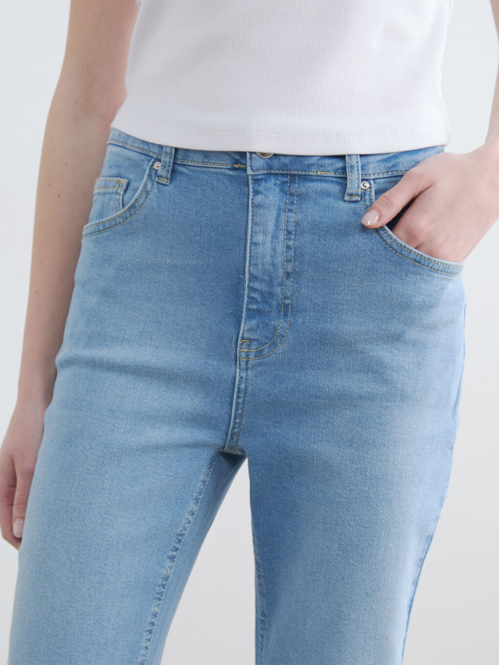 Mavi Crop Flare Kadın Jean Pantolon-2