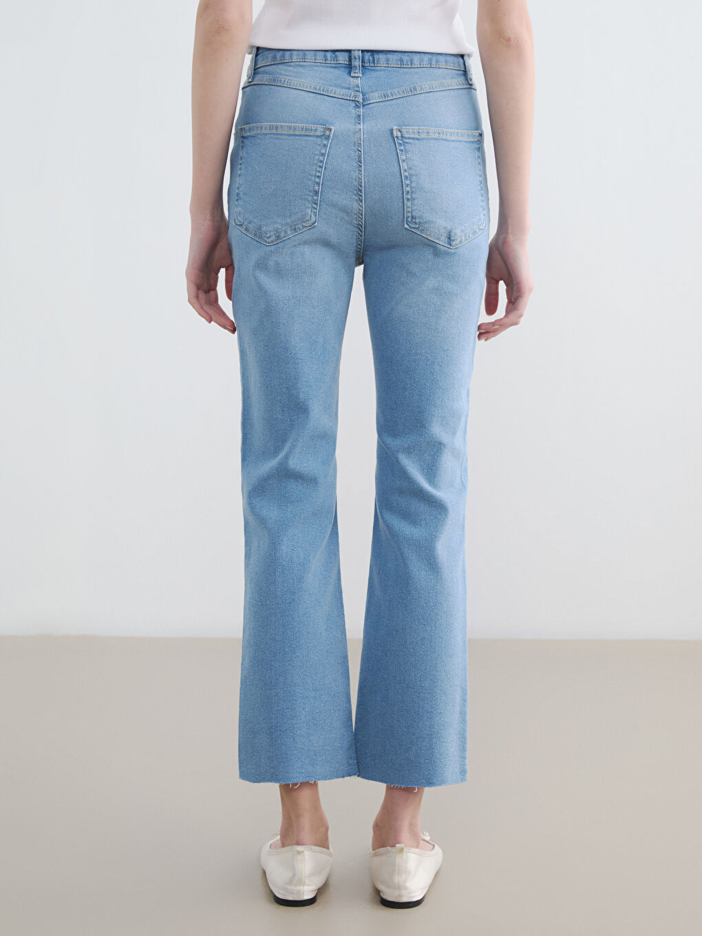 Mavi Crop Flare Kadın Jean Pantolon-3