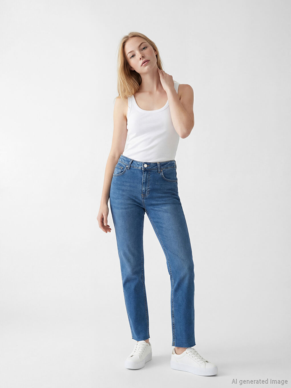 Mavi Crop Flare Kadın Jean Pantolon