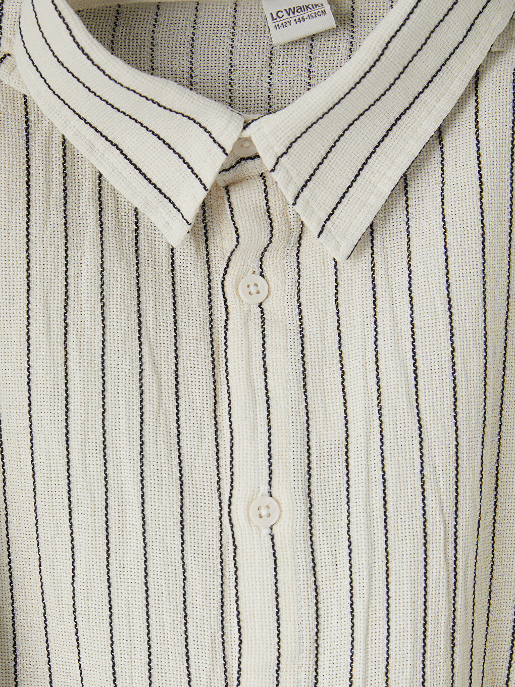 Lacivert Çizgili Kısa Kollu Erkek Çocuk Gömlek-2