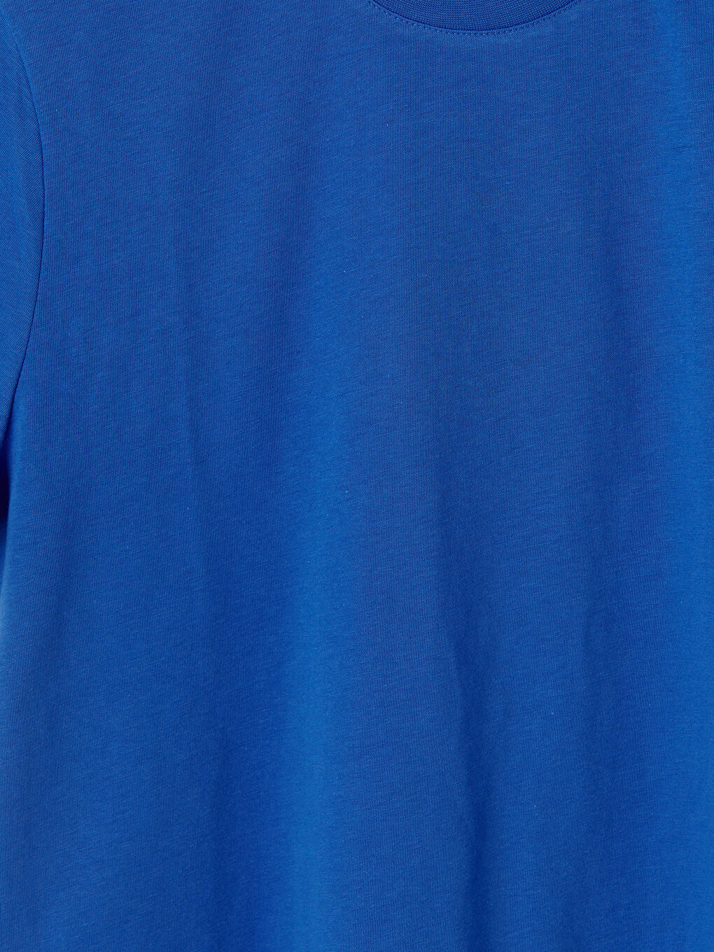 Mavi Bisiklet Yaka Erkek Penye Tişört-2