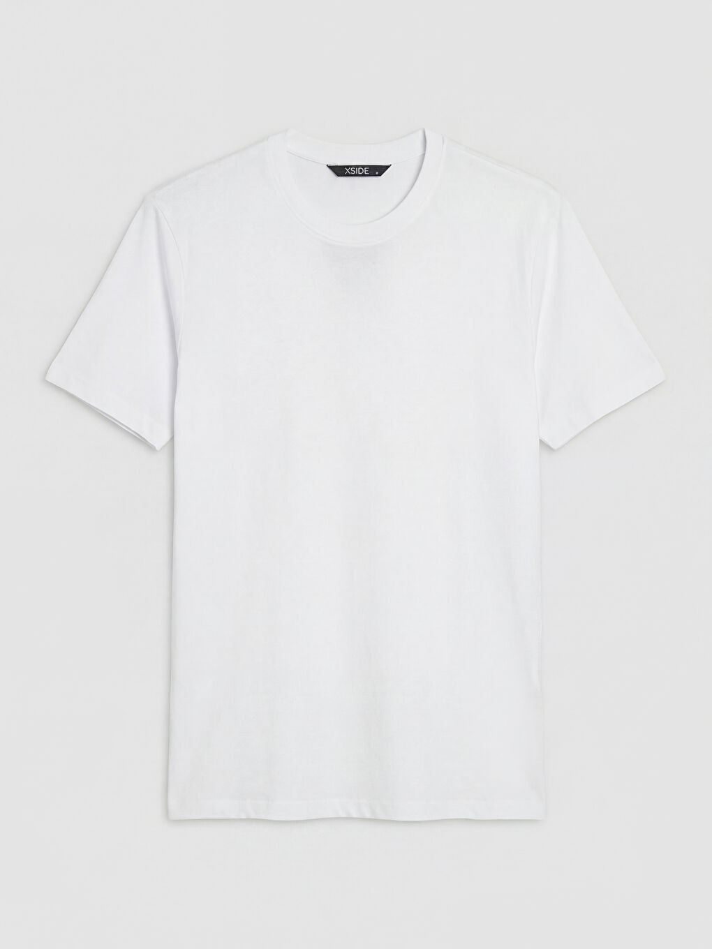 Beyaz Bisiklet Yaka Erkek Penye Tişört