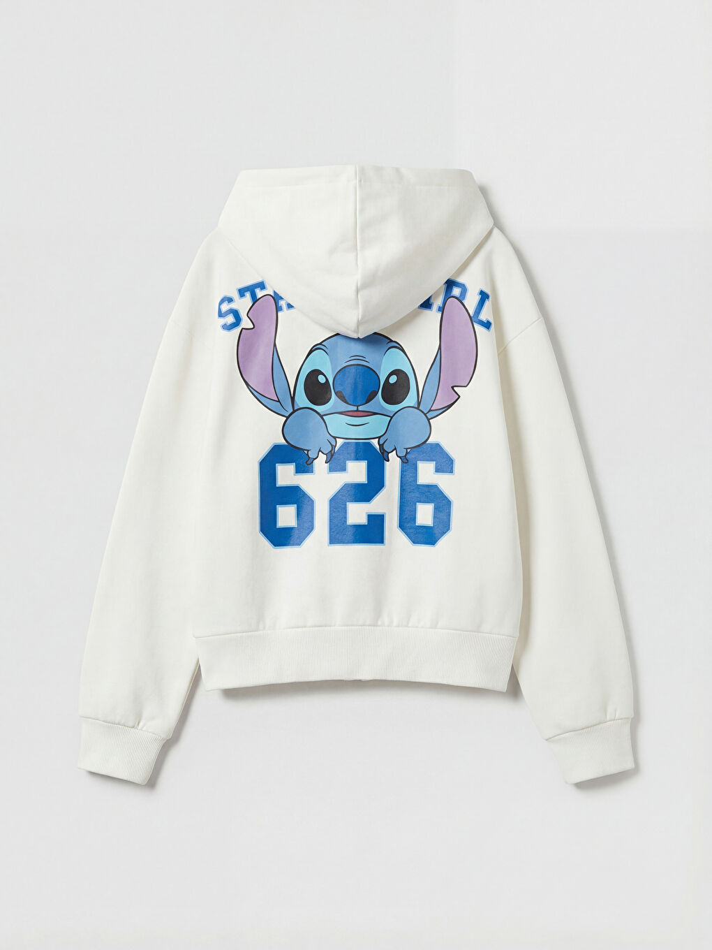 Ekru Stitch Baskılı Kız Çocuk Soft Touch Fermuarlı Sweatshirt-2