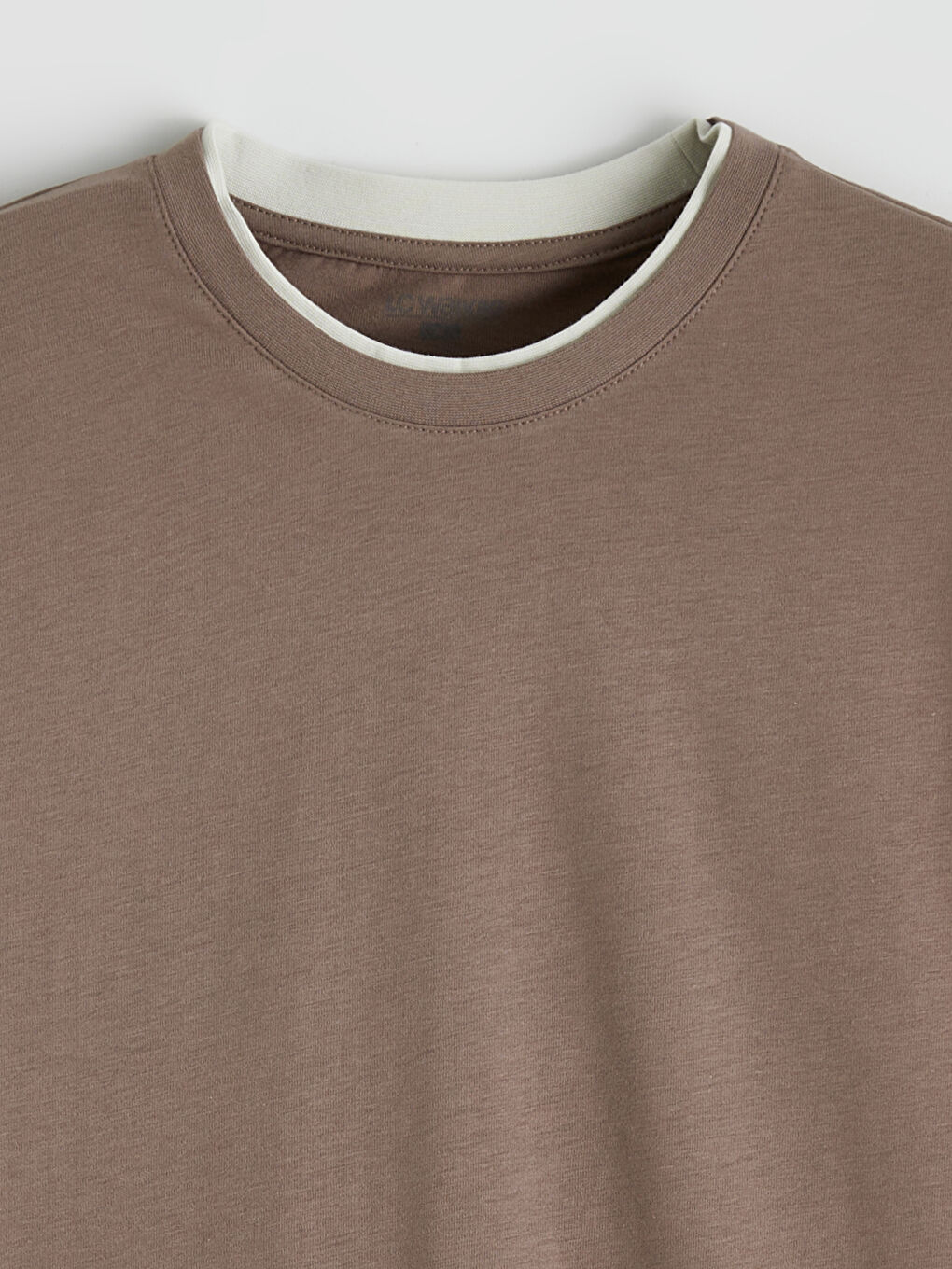 Kahverengi Bisiklet Yaka Uzun Kollu Erkek Pijama Üst-2