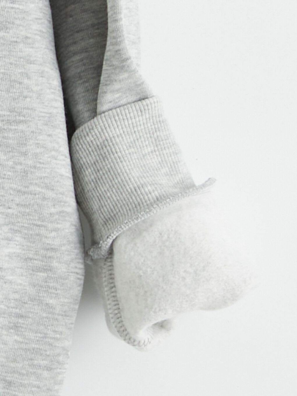 Gri Dantel Detaylı Kız Çocuk Kalın Sweatshirt-2