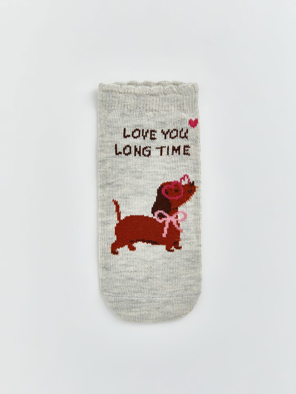 Ekru Köpek Desenli Kız Çocuk Patik Çorap 5'li-2