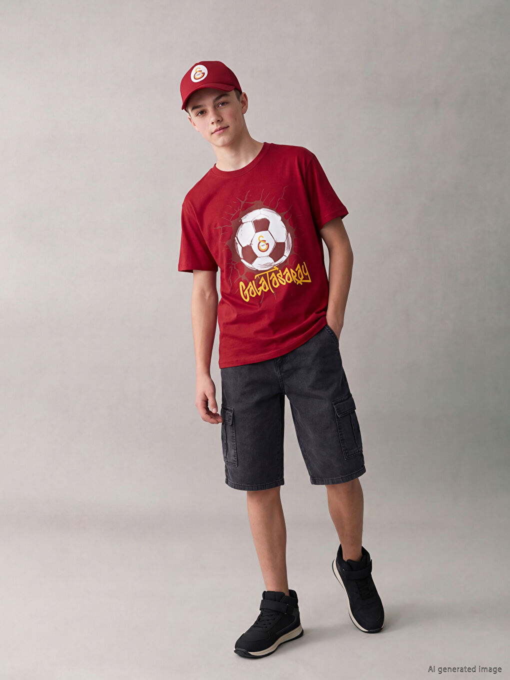 Galatasaray Printed Boys' T-Shirt-1