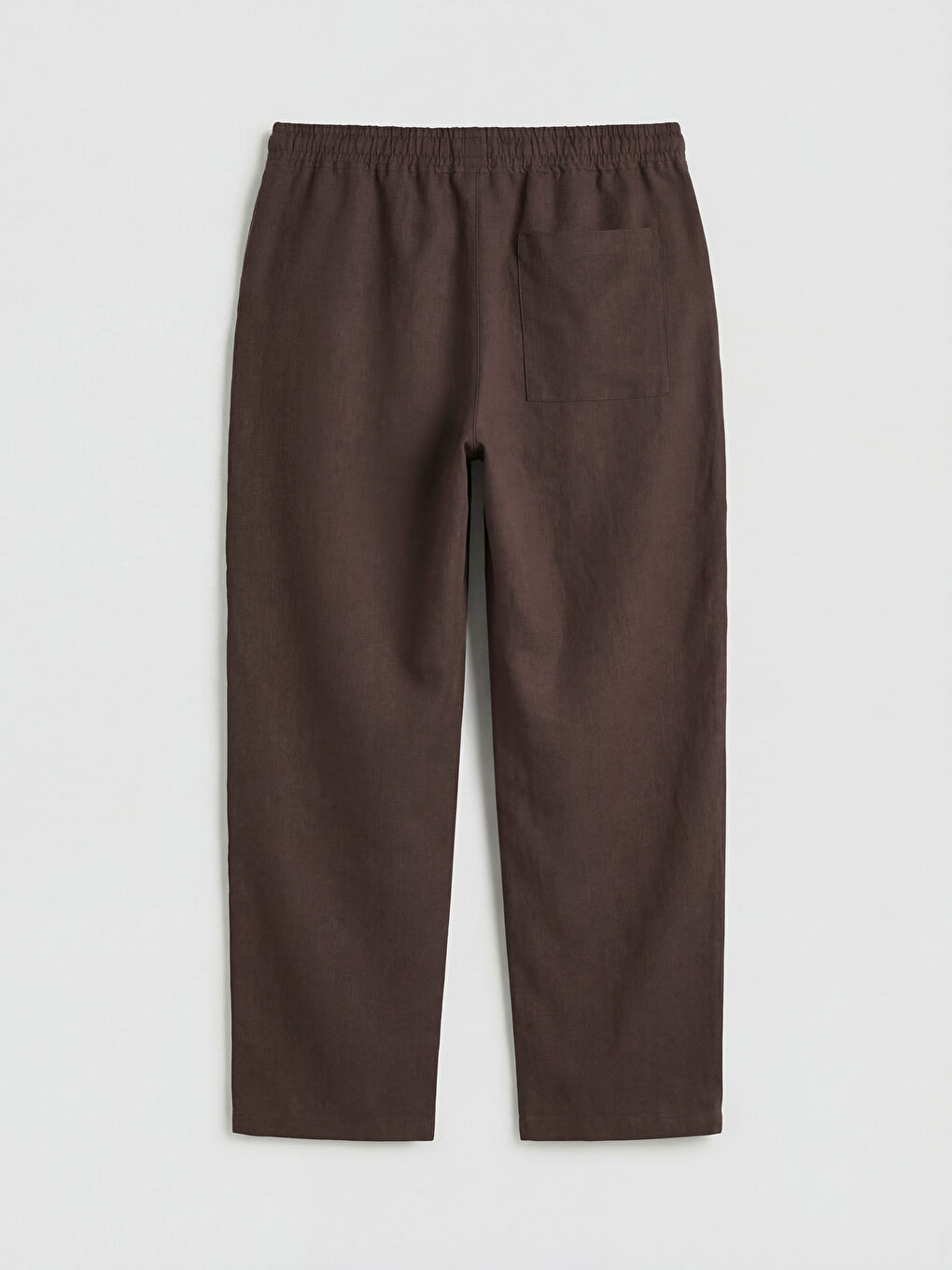 Kahverengi Keten Görünümlü Rahat Kalıp Erkek Pantolon-4