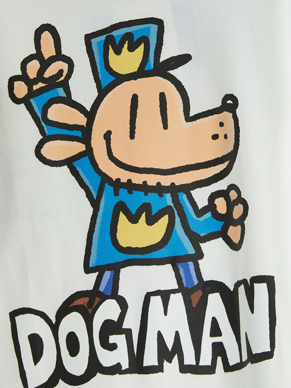 Ekru Bisiklet Yaka Dog Man Baskılı Erkek Çocuk Tişört-3