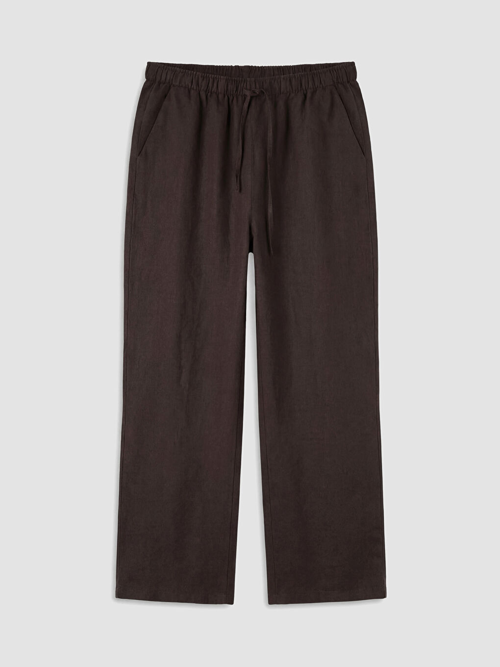 Lanene ženske pantalone sa elastičnim strukom-4