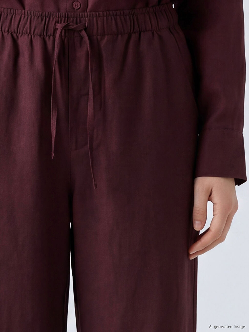 Elastic Waist Women's Linen Trousers-2