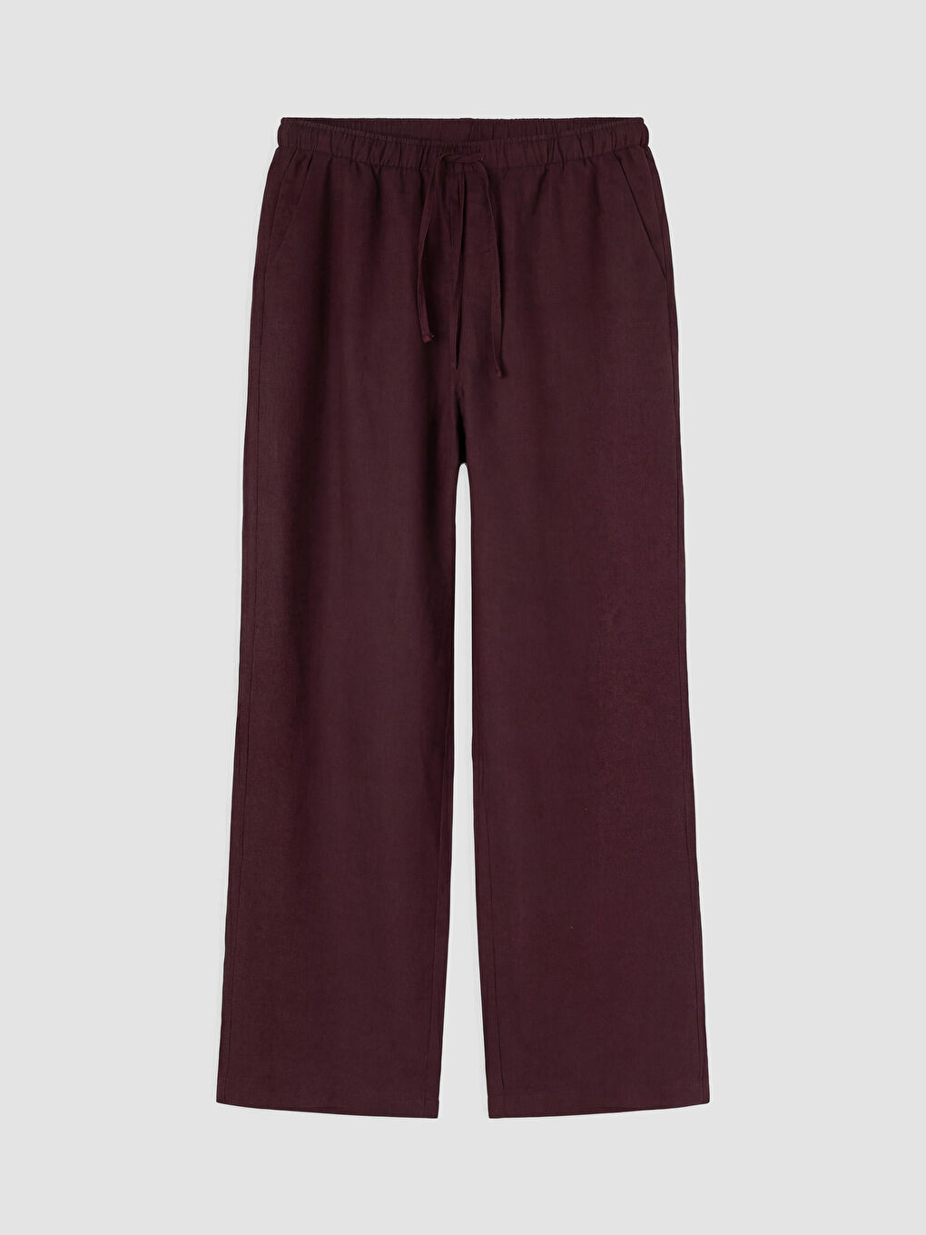 Elastic Waist Women's Linen Trousers-4