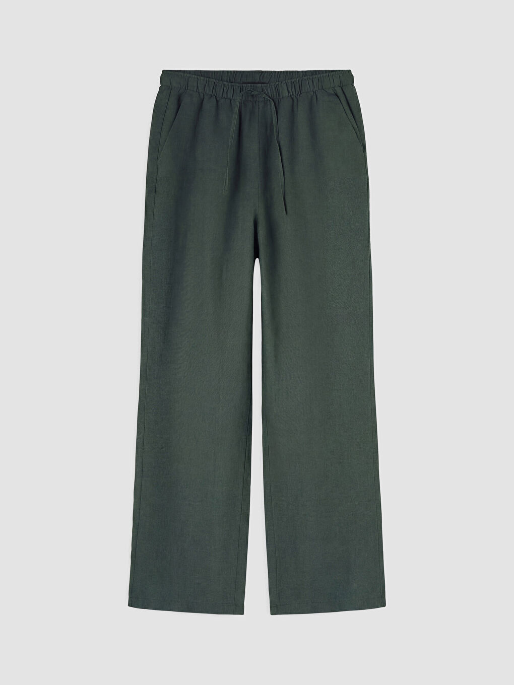 Ženske lanene pantalone sa elastičnim strukom-4