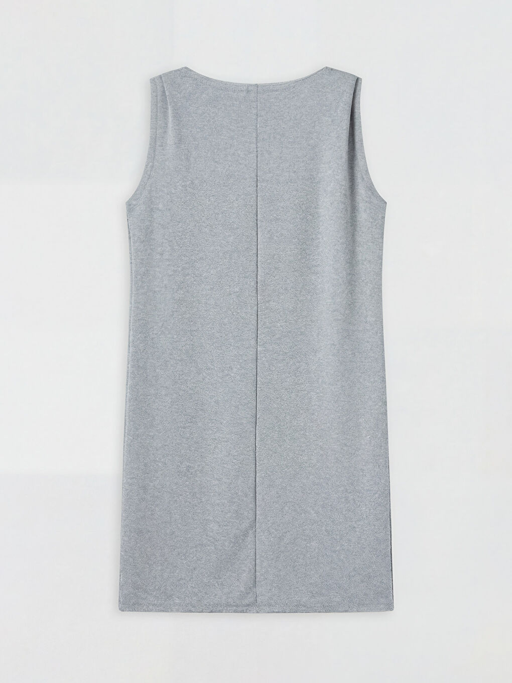 Gri Bisiklet Yaka Mini Elbise-1