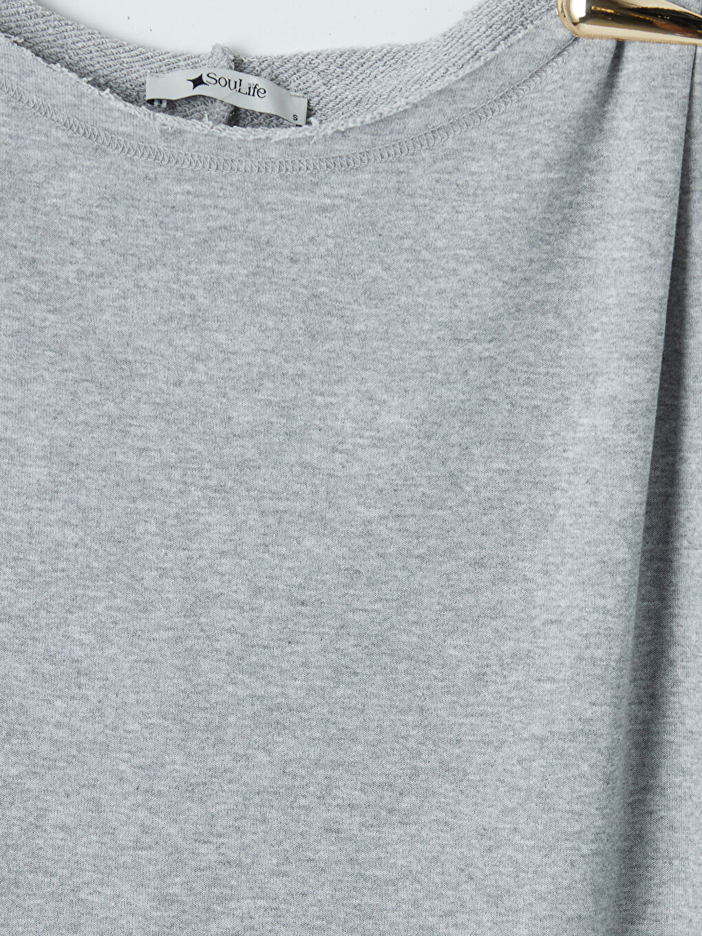 Gri Bisiklet Yaka Mini Elbise-2