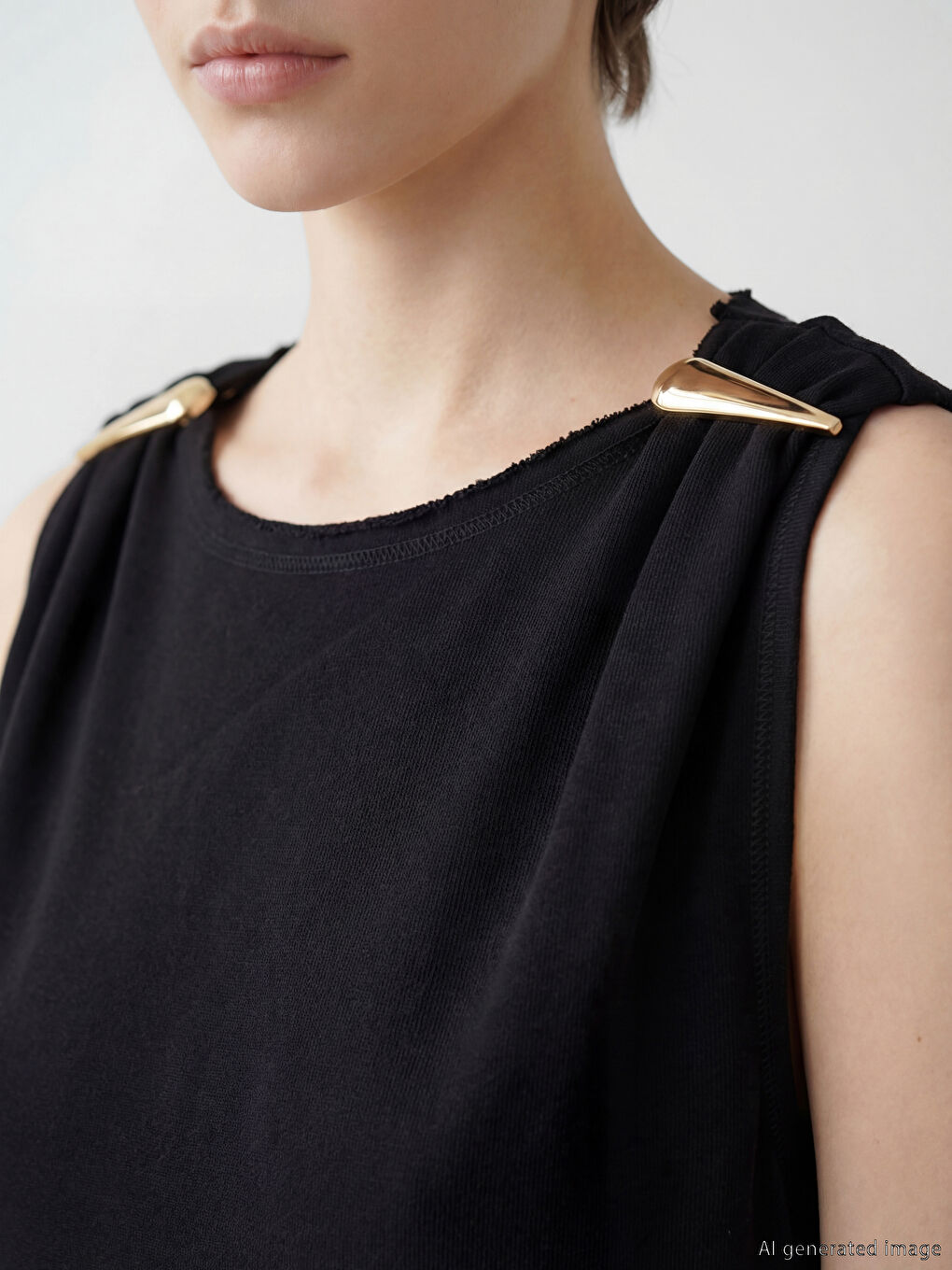 Siyah Bisiklet Yaka Elbise-3