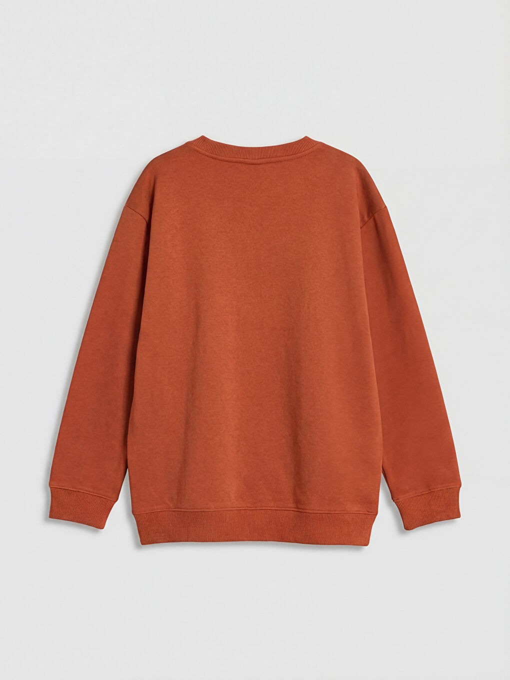 Kahverengi Bisiklet Yaka Erkek Çocuk Kalın Sweatshirt-1