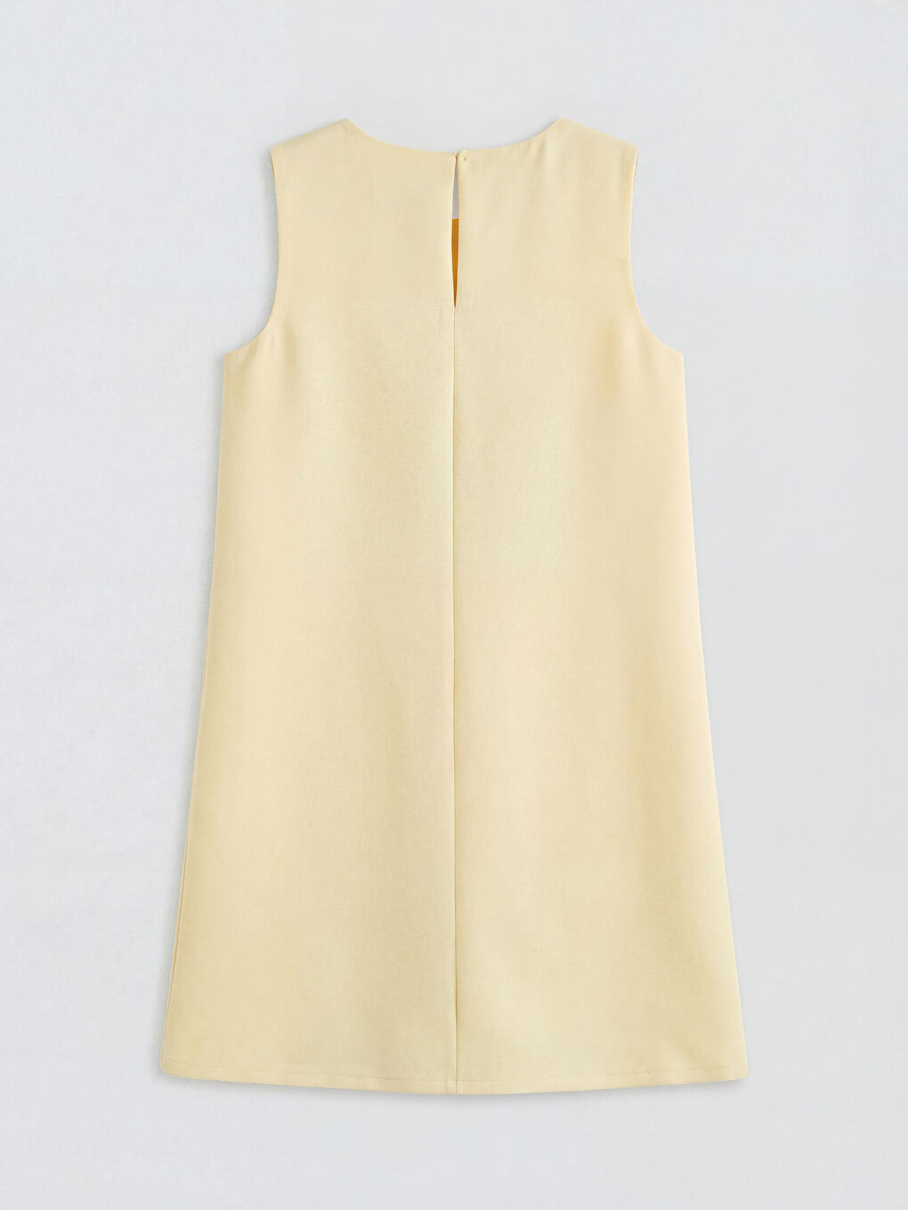 Sarı Bisiklet Yaka Fiyonk Detaylı Kız Çocuk Elbise-1