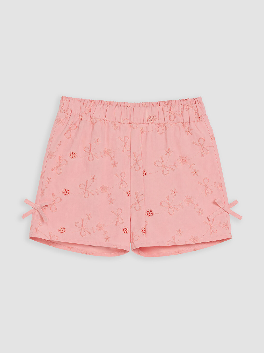 Pembe Fiyonk Nakışlı Kız Çocuk Şortlu Takım-3