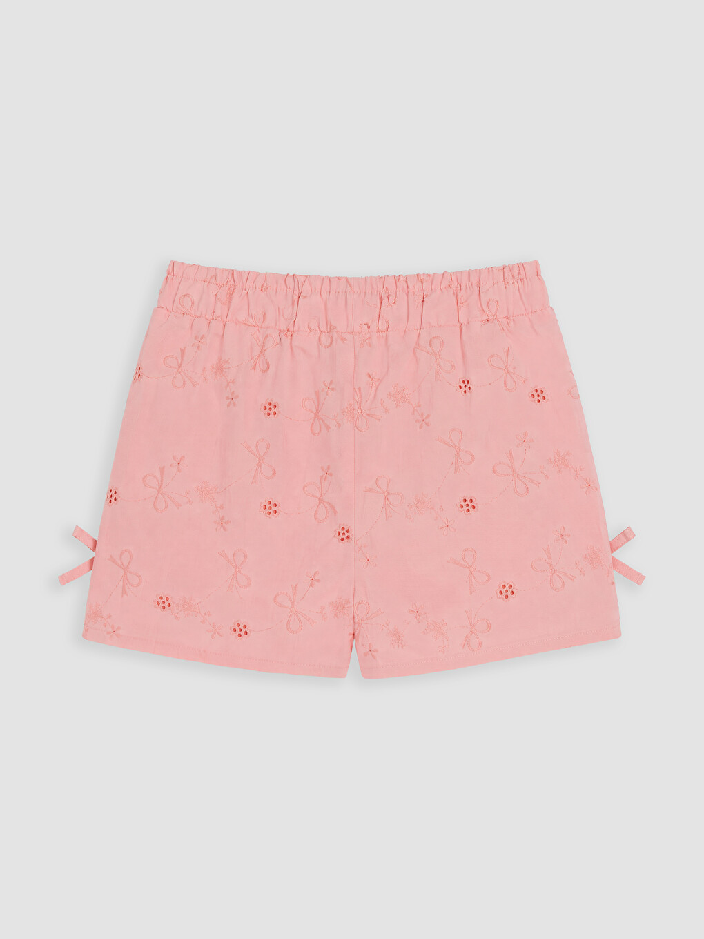 Pembe Fiyonk Nakışlı Kız Çocuk Şortlu Takım-4