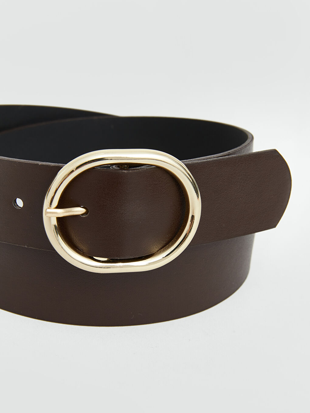 Kahverengi Deri Görünümlü Kadın Kemer-3