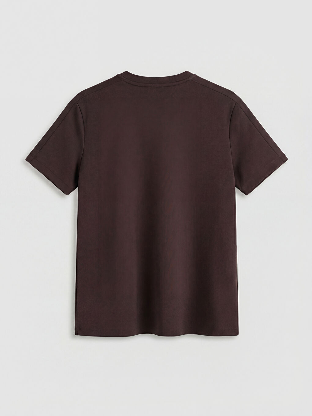 Kahverengi Bisiklet Yaka Kadın Tişört-2