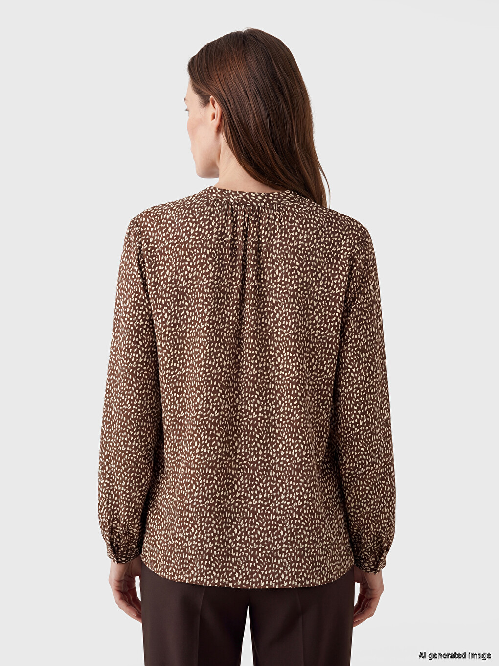 Notch Neck Leopard Print Blouse-3