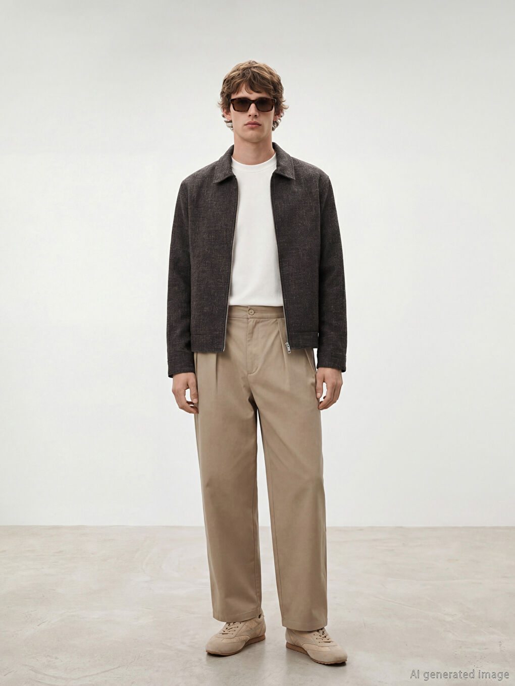 Kahverengi Standart Kalıp Erkek Mont-1