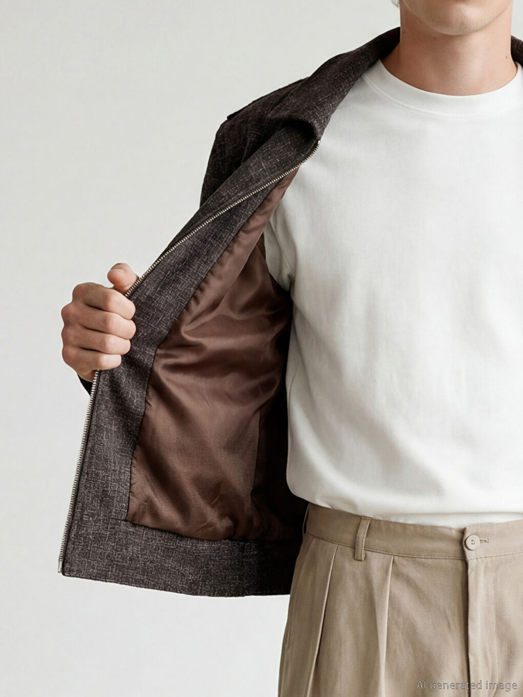 Kahverengi Standart Kalıp Erkek Mont-3