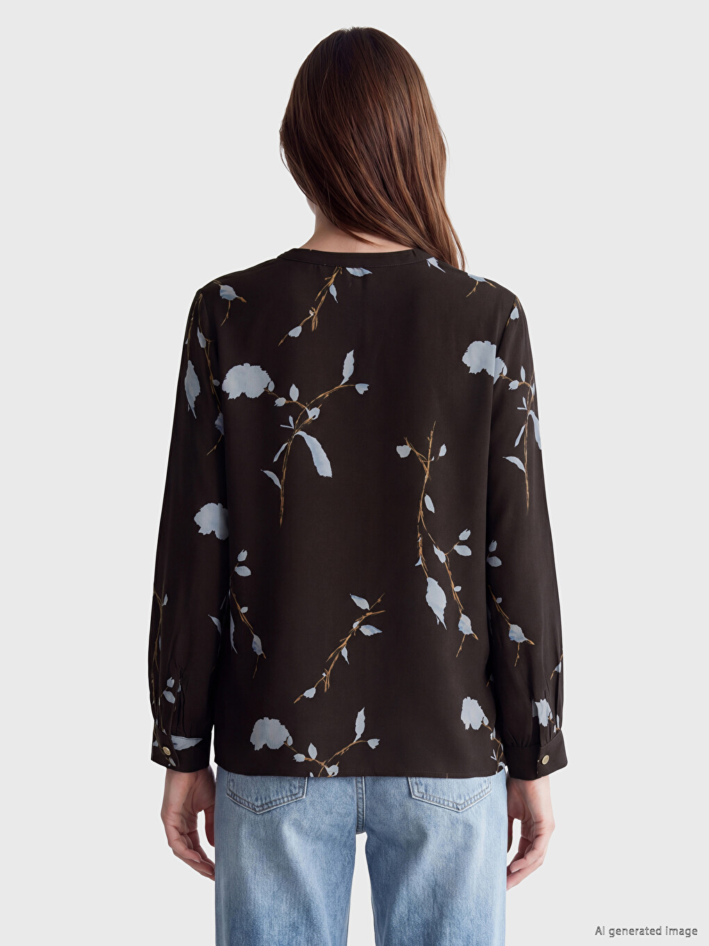 Bluza sa okovratnikom i uzorkom-3