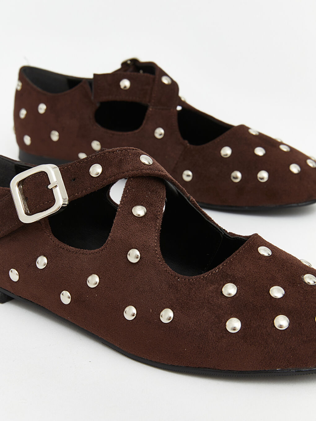 Kahverengi Süet Görünümlü Kadın Babet -2