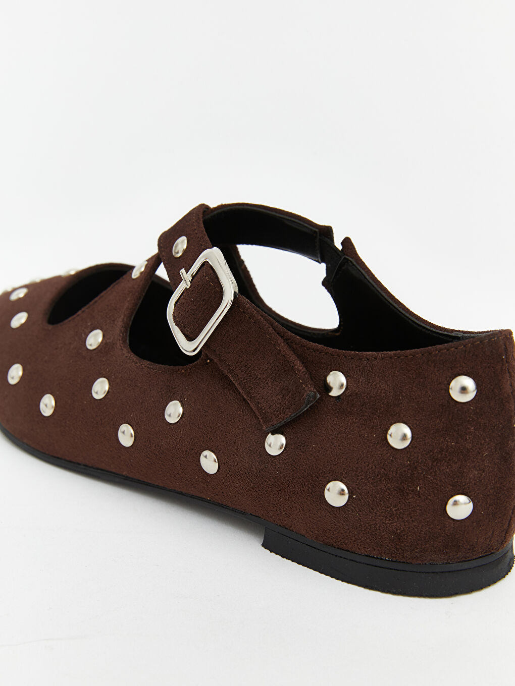 Kahverengi Süet Görünümlü Kadın Babet -4