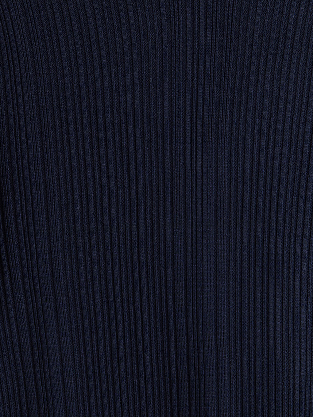 Lacivert Bisiklet Yaka Fitilli Kadın Triko Kazak-6