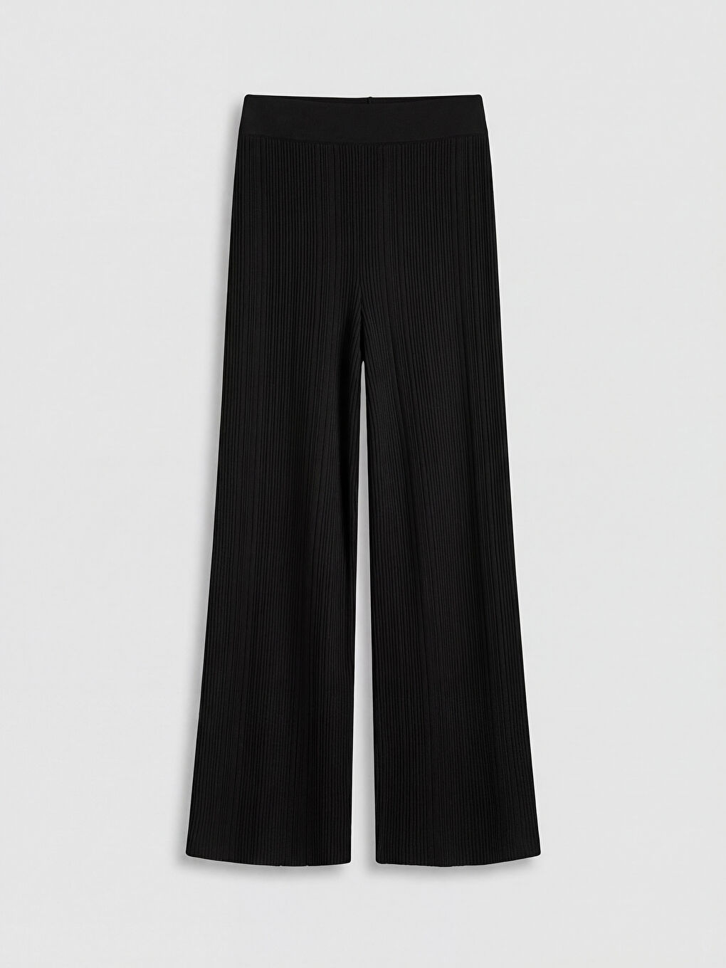 Siyah Beli Lastikli Kadın Triko Pantolon