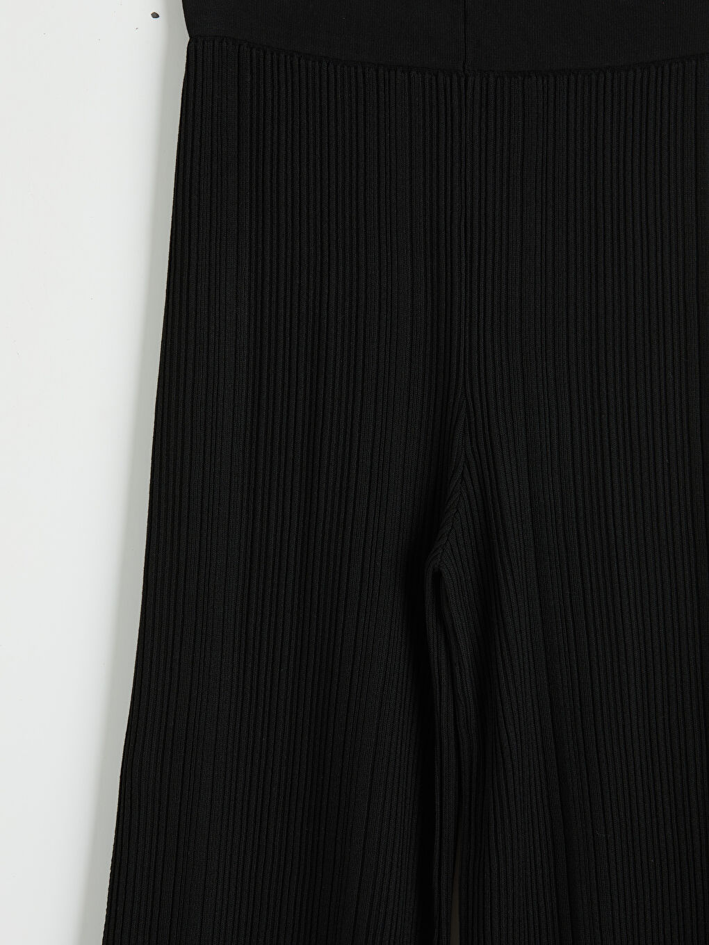 Siyah Beli Lastikli Kadın Triko Pantolon-2