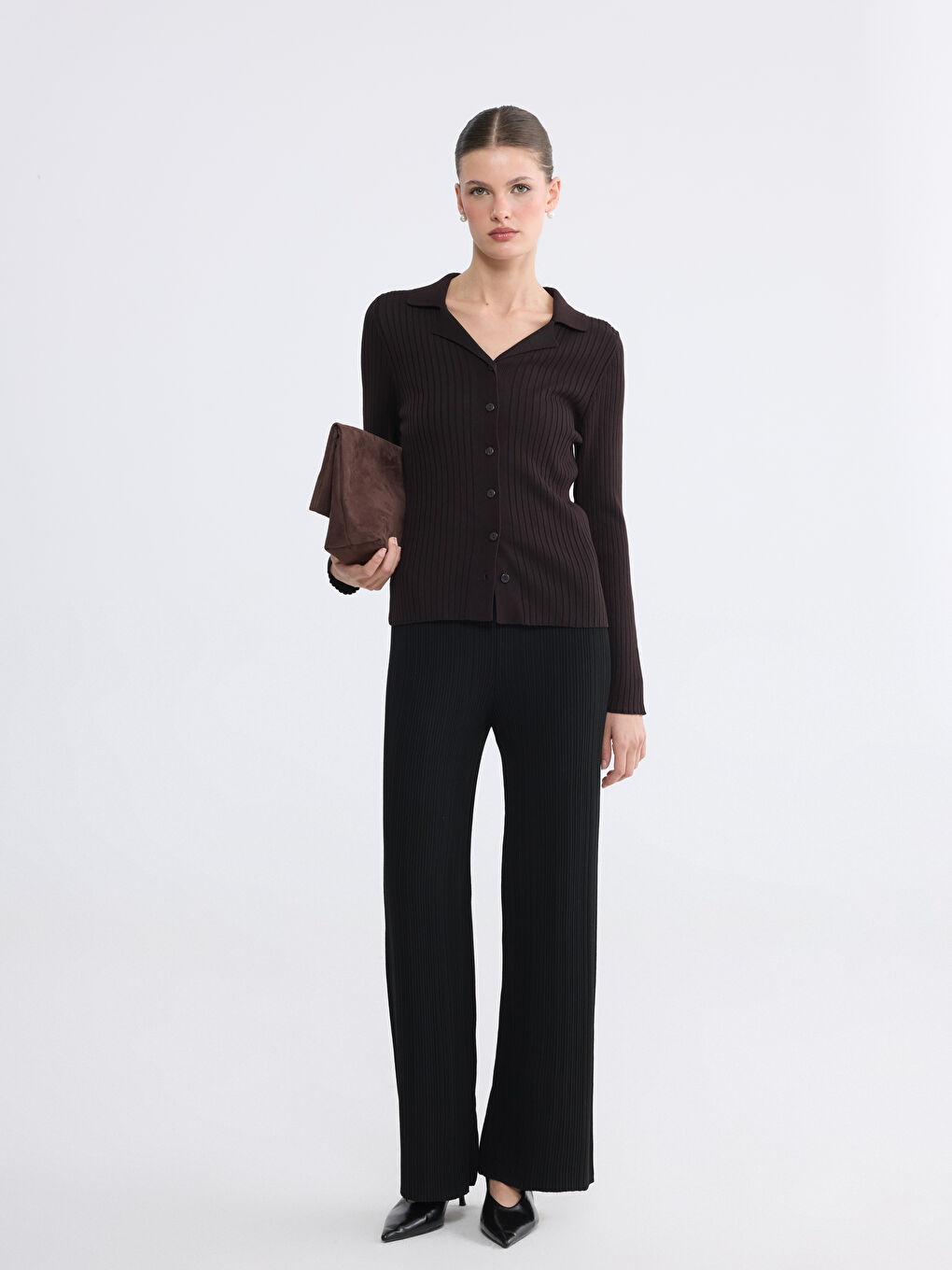 Elastic Waist Women's Knitwear Trousers