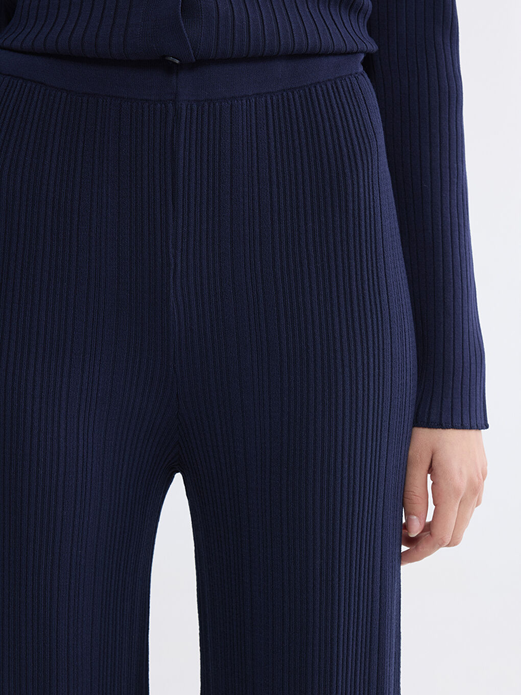 Elastic Waist Women's Knitwear Trousers-2