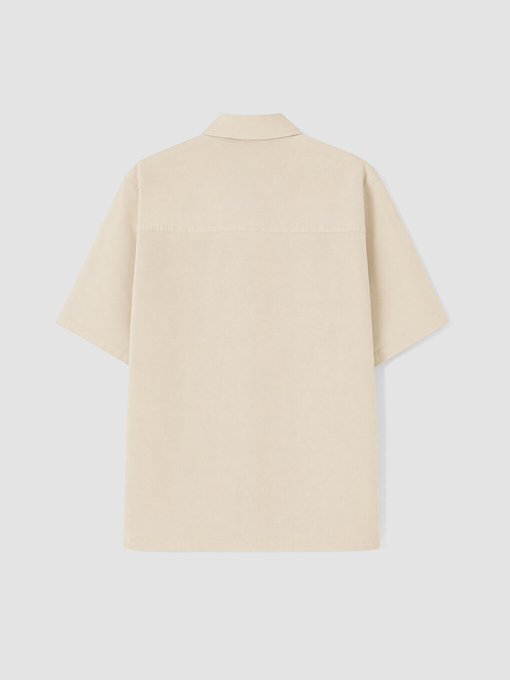 Bej Relax Fit Poplin Erkek Gömlek-2